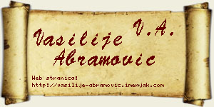 Vasilije Abramović vizit kartica